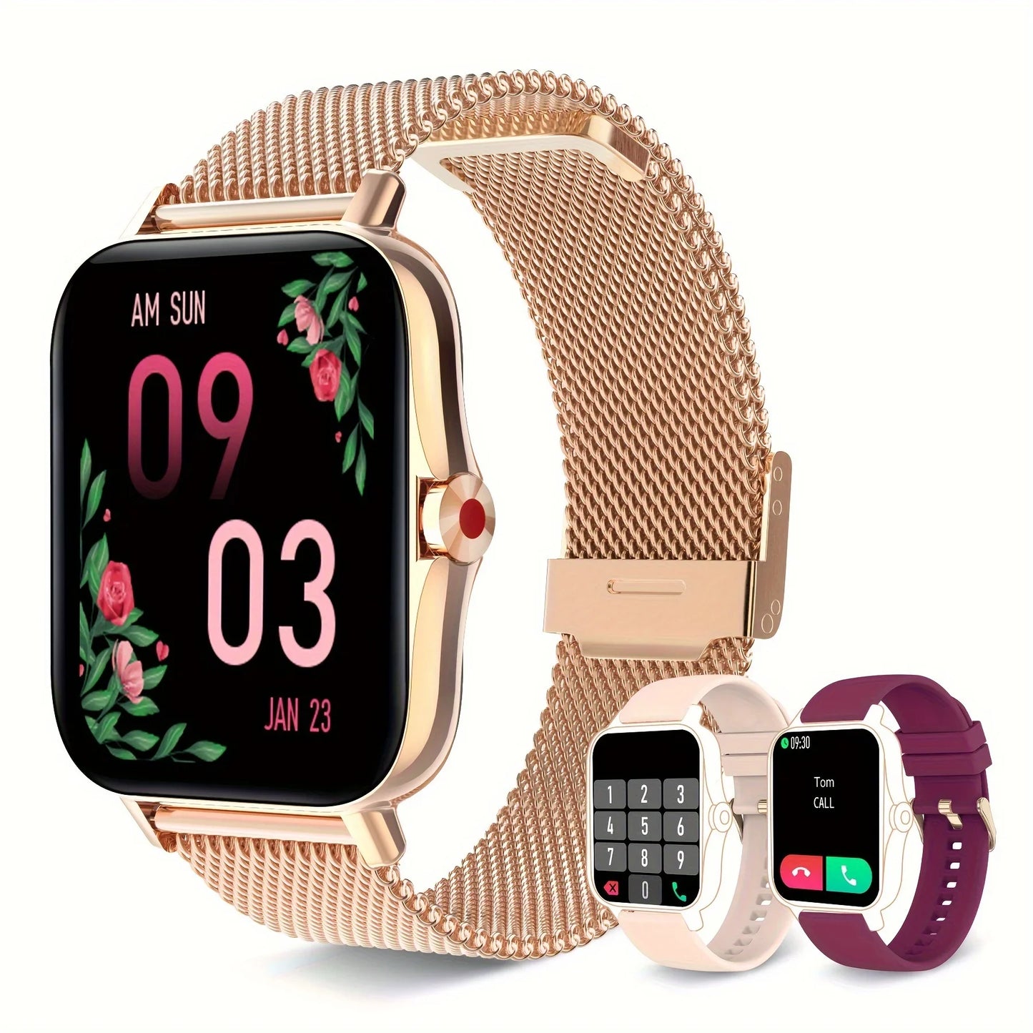 A Women's Smartwatch Compatible with Both iPhone and Android Phones, Equipped with a Health Tracker/message