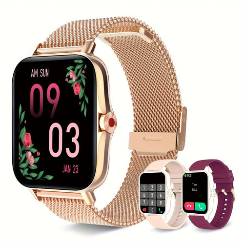 A Women's Smartwatch Compatible with Both iPhone and Android Phones, Equipped with a Health Tracker/message