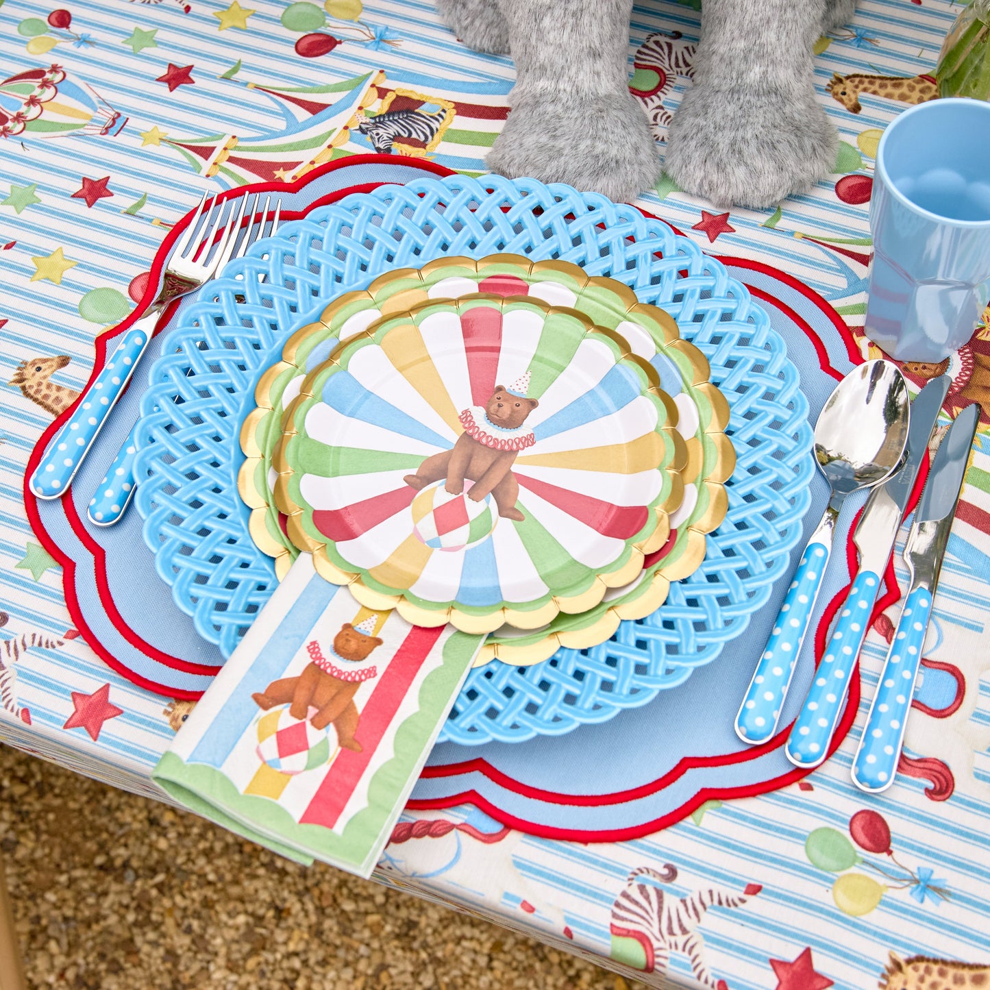 Blue & Red Eloise Placemats (Set of 4)