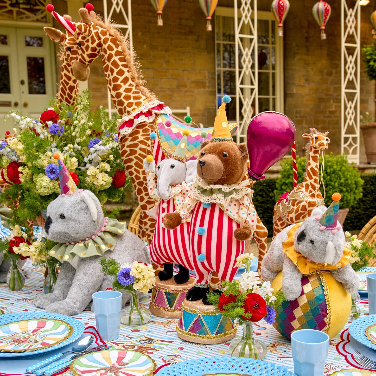 Party Bear & Elephant (Pair)