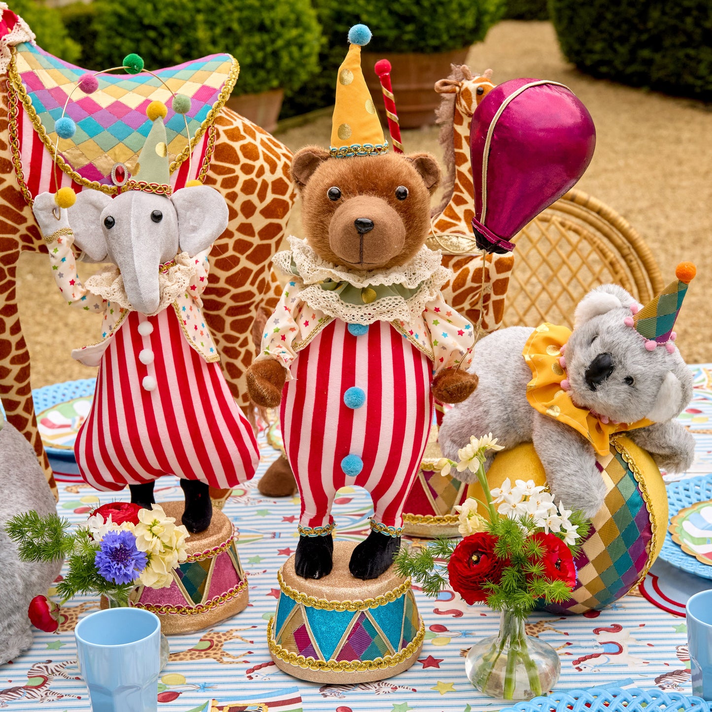Party Bear & Elephant (Pair)