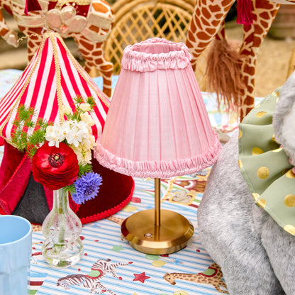 Pale Pink Frilled Silk Lampshade (18cm)