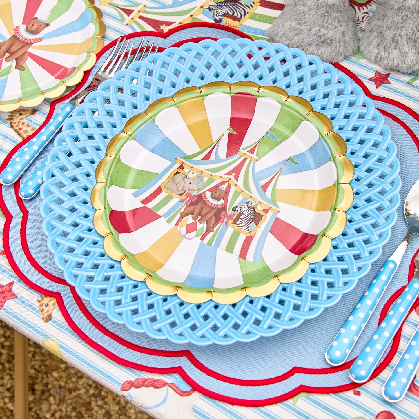 Blue & Red Eloise Placemats (Set of 4)