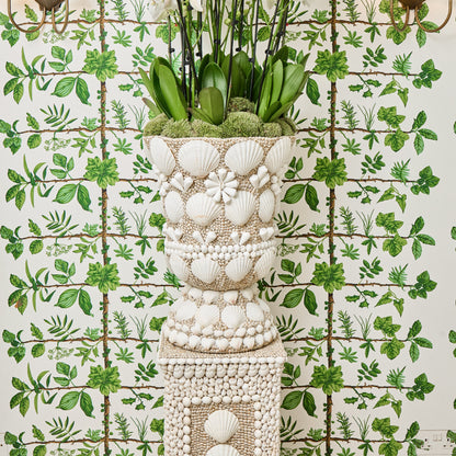 Large Mixed Shell Urn & Pedestal