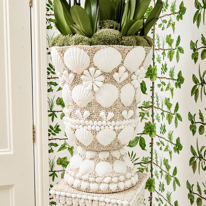 Large Mixed Shell Urn & Pedestal