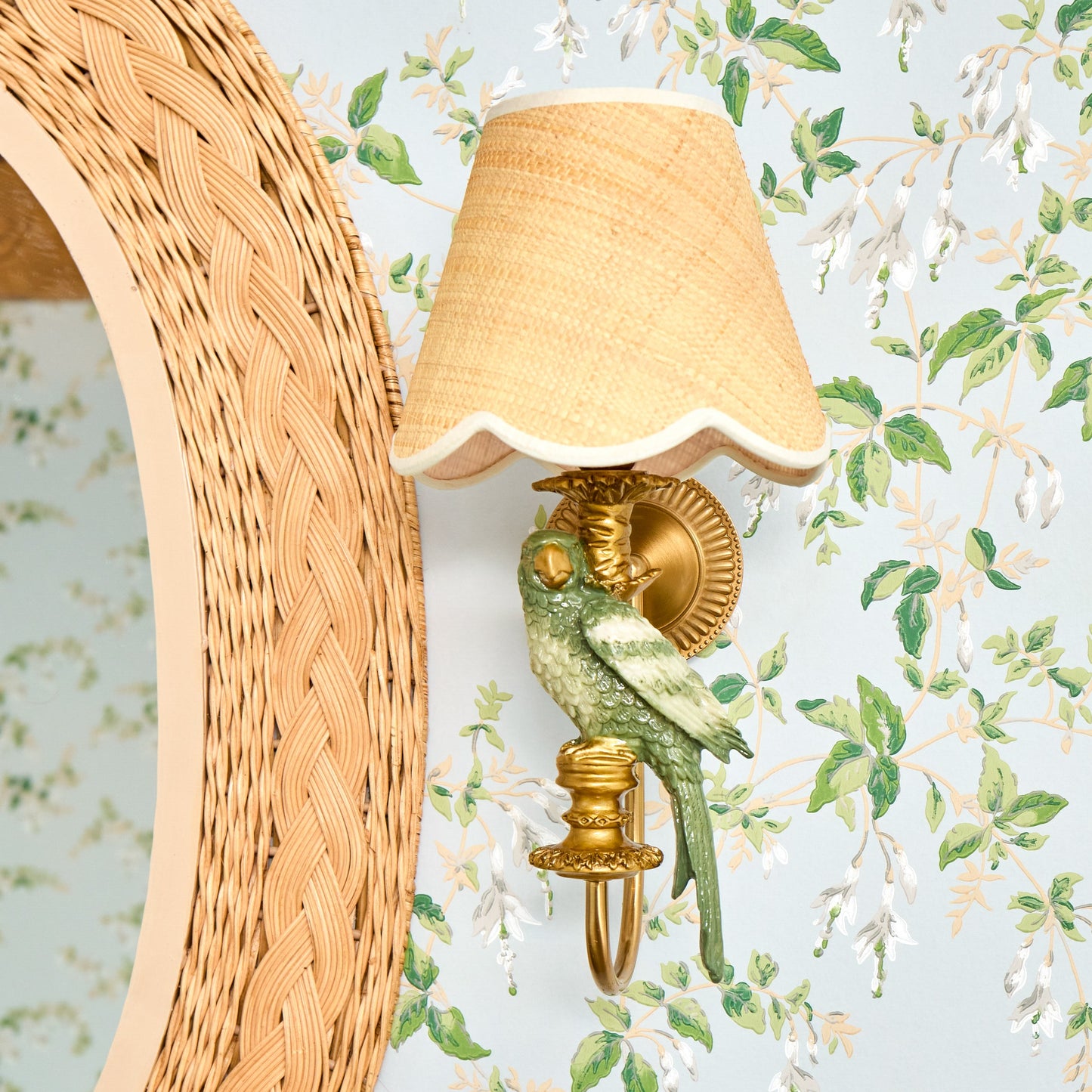 Pair of Olive Parrot Rechargeable Wall Lights
