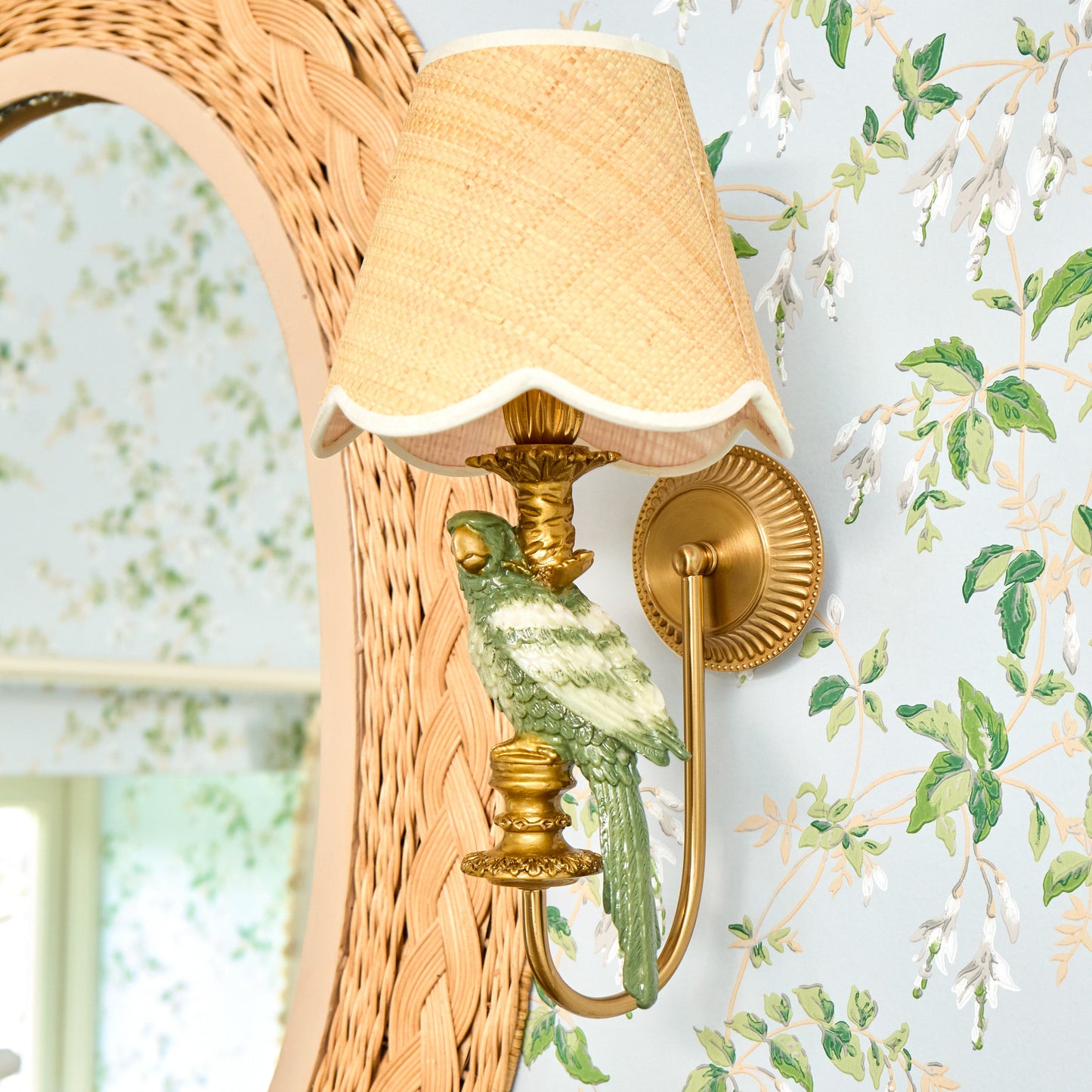 Pair of Olive Parrot Rechargeable Wall Lights