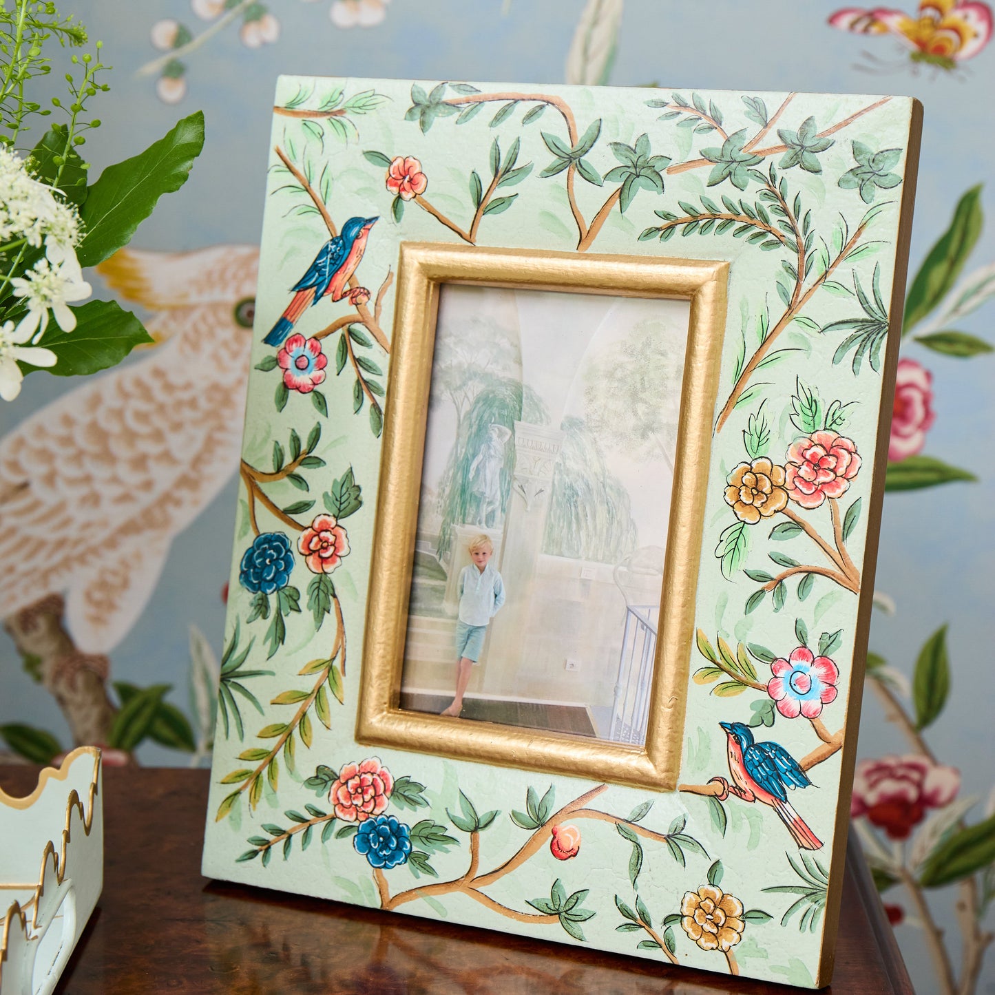 Green Chinoiserie Photo Frame - 4" x 6"