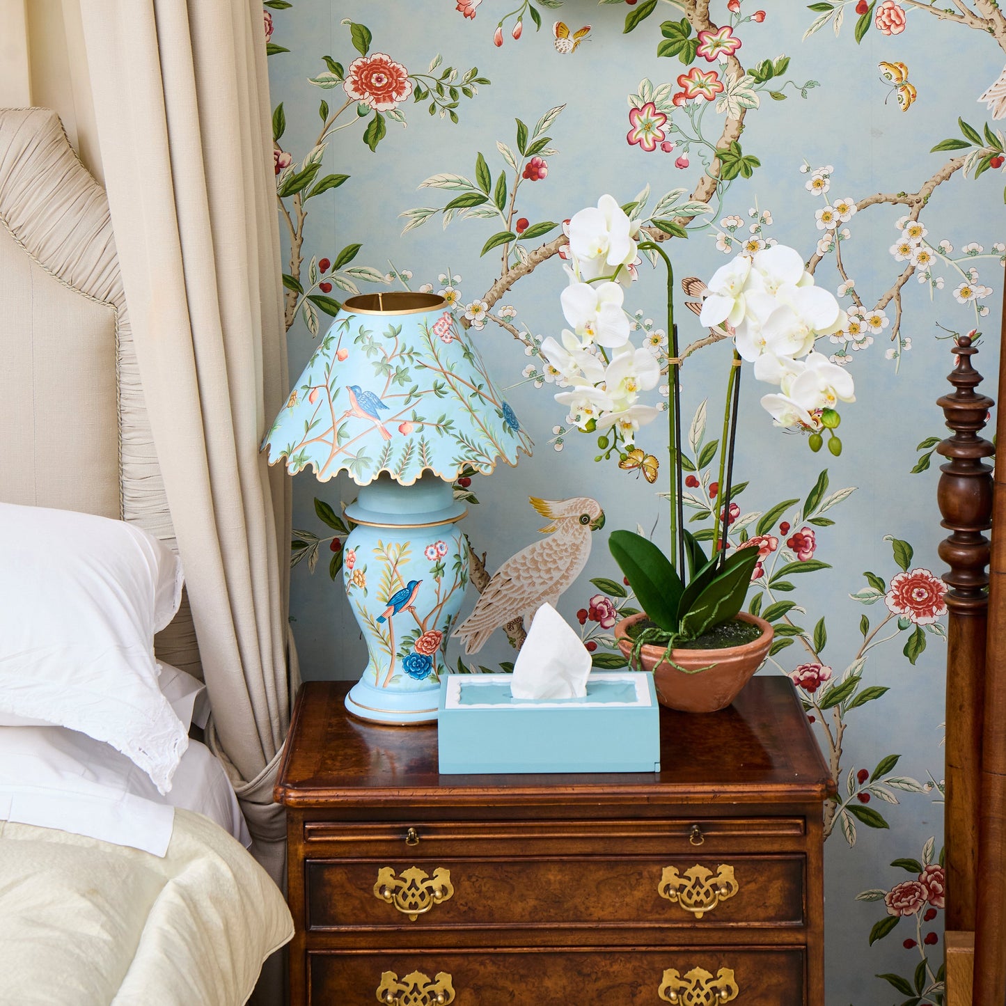 Blue Lacquer Rectangle Tissue Box