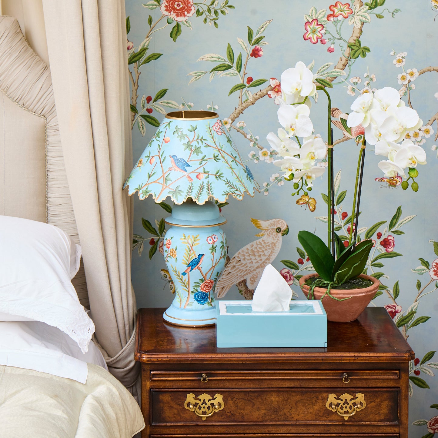 Faux Phalaenopsis Orchid in Terracotta Pot
