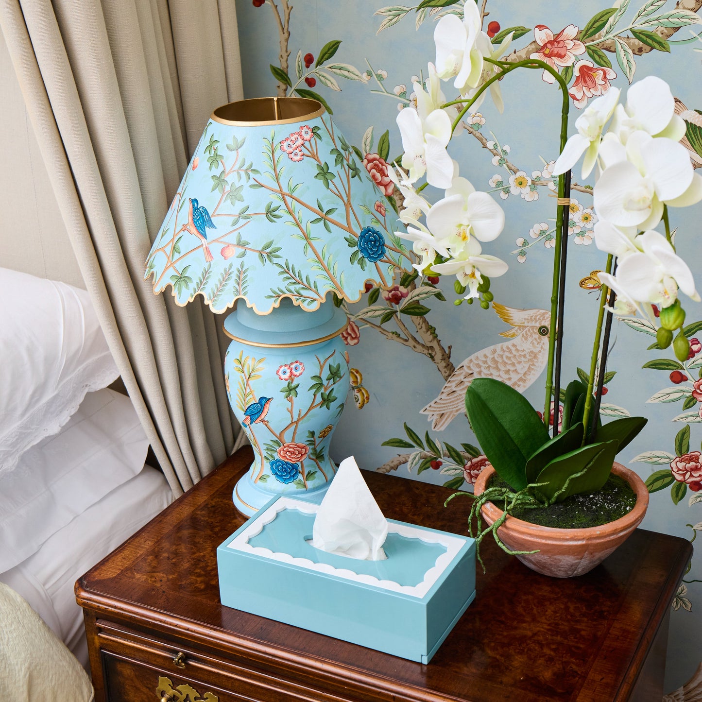 Blue Lacquer Rectangle Tissue Box