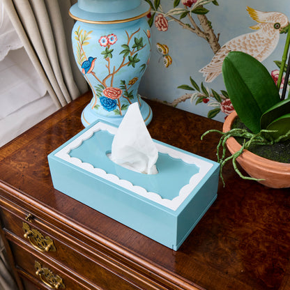 Blue Lacquer Rectangle Tissue Box