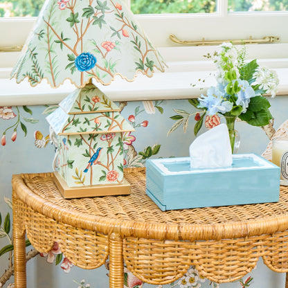 Blue Lacquer Rectangle Tissue Box