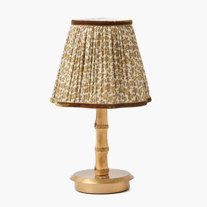Bamboo Short Rechargeable Lamp with Leopard Shade (18cm)