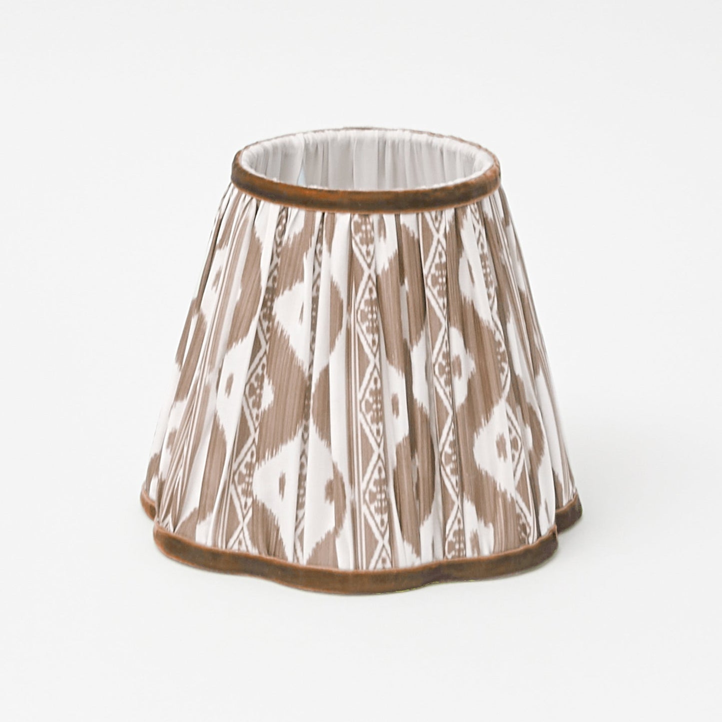 Rattan Bardot Rechargeable Lamp with Chocolate Ikat Shade (18cm)