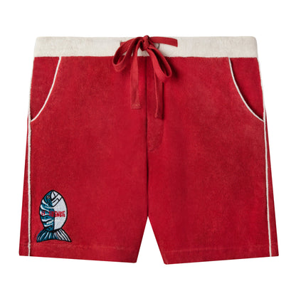 'Le Sirenuse' Pop-On Shorts (Pompeian Red)