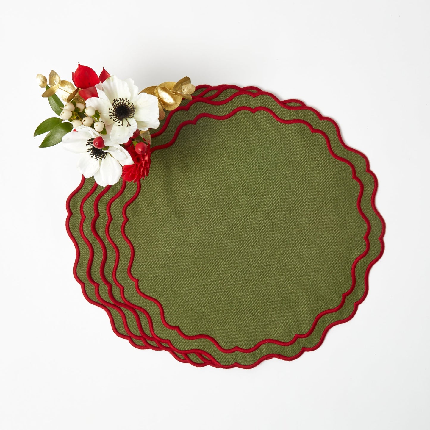 Green & Red Katherine Placemats (Set of 4)