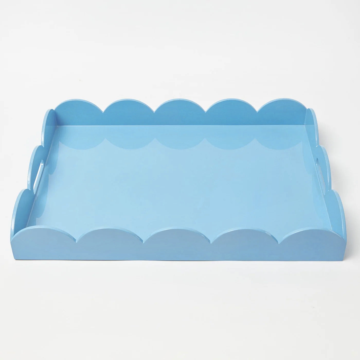 Blue Lacquer Scalloped Tray