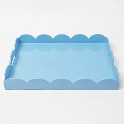 Blue Lacquer Scalloped Tray