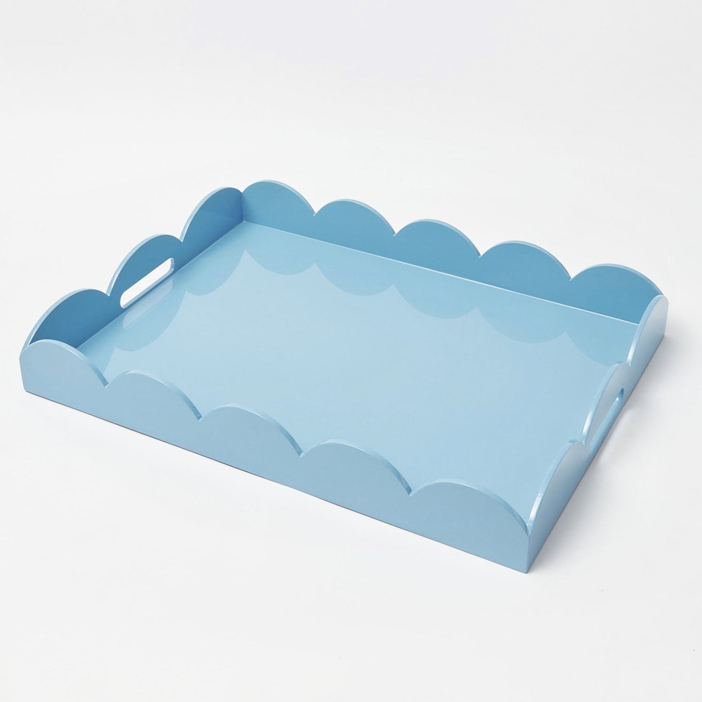 Blue Lacquer Scalloped Tray