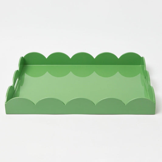 Green Scalloped Lacquer Tray