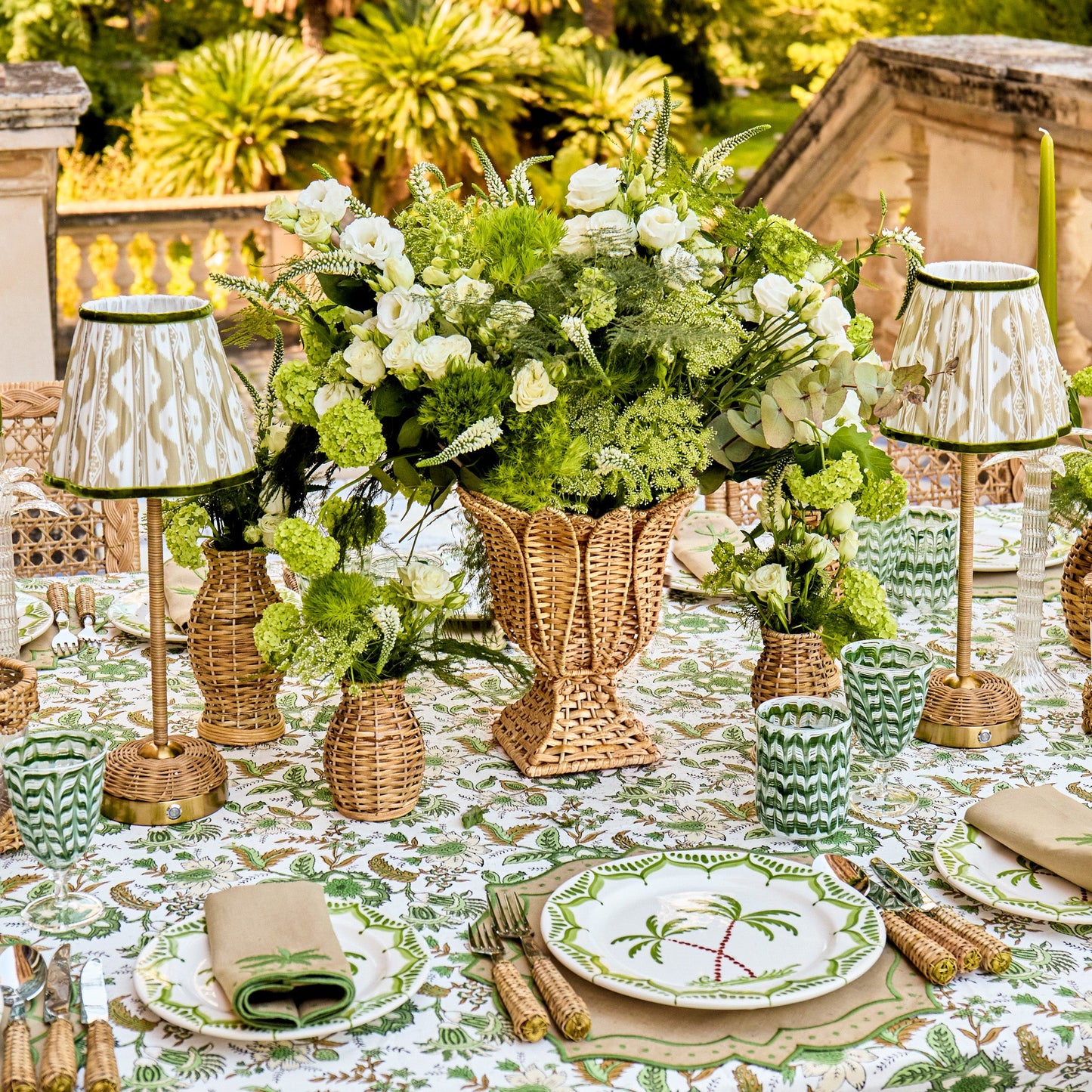 Small Palm Rattan Urn Vase