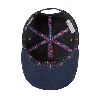 'Claws N' Roses' 7-Panel Souvenir Cap (Black / Navy)