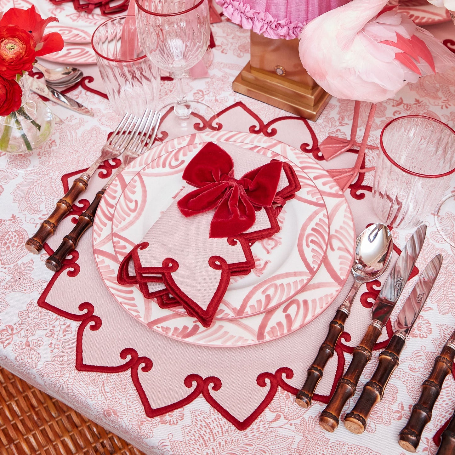 Pink & Red Angelina Placemats (Set of 4)