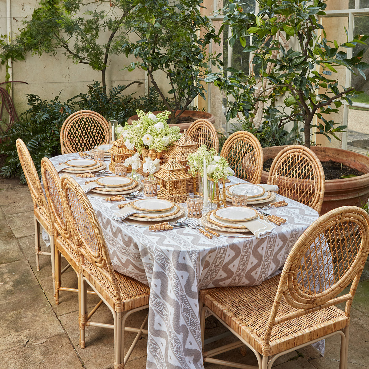Putty Ikat Tablecloth