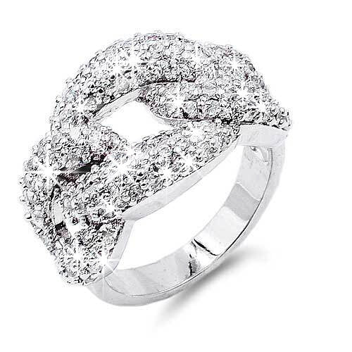 Kelys Rhodium Plated CZ Ring - Silver