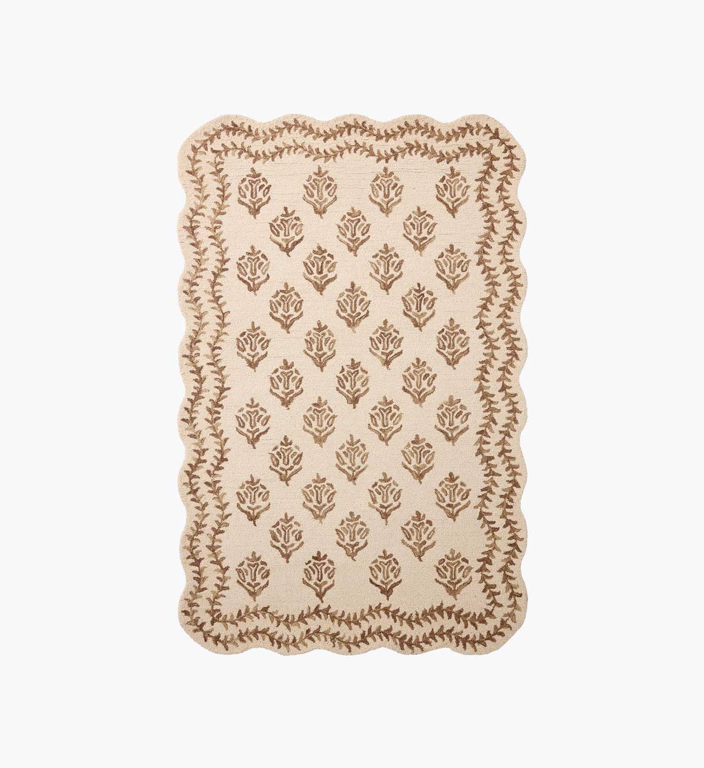 Lisette Wool Hooked Rug - Ivory & Natural
