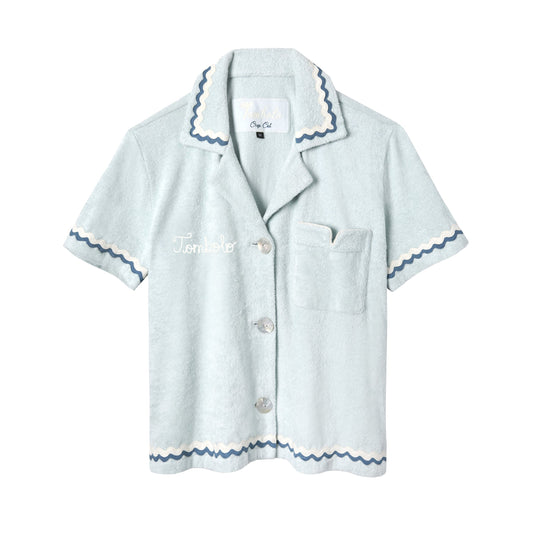 Customizable 'Rick Rack' Cabana ~ Crop Cut (Sky Blue)