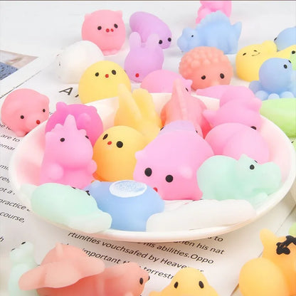 50PCS Mini Mochi Squishies Kawaii Cartoon Squishy Toys for Kids Stress Ball Squeeze Party Favors Stress Relief Toys for Birthday