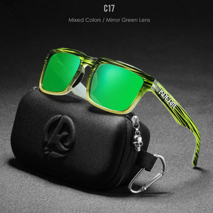 KDEAM Classic Square Sunglasses Men Women Category 3 Polarized Sun Glasses Unique Frame Surface Eyewear With Case Box KD332