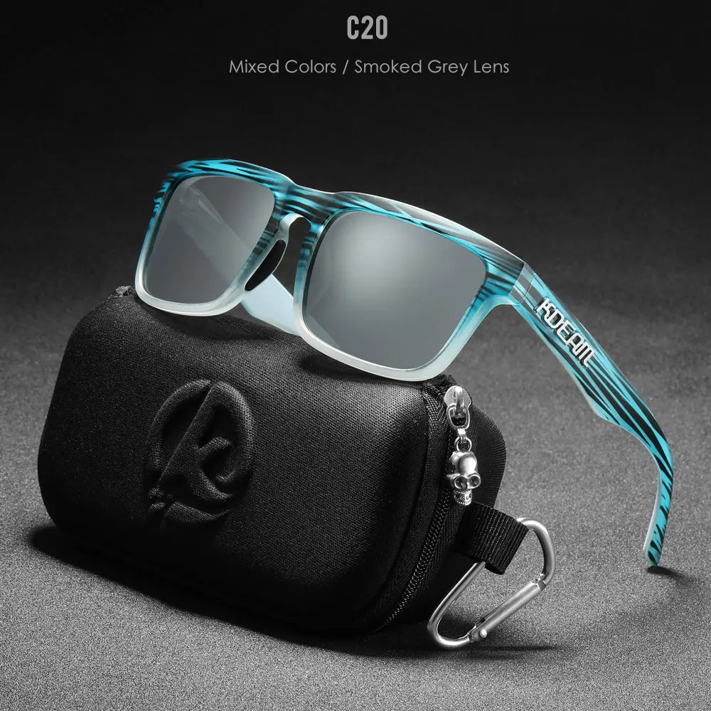 KDEAM Classic Square Sunglasses Men Women Category 3 Polarized Sun Glasses Unique Frame Surface Eyewear With Case Box KD332