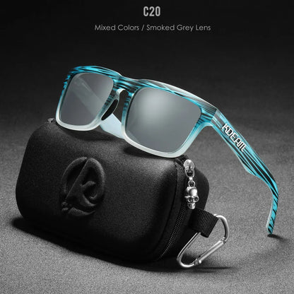 KDEAM Classic Square Sunglasses Men Women Category 3 Polarized Sun Glasses Unique Frame Surface Eyewear With Case Box KD332