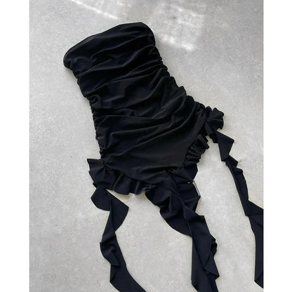 Elegant Evening Gown For Women Summer Without Shoulder Straps Dress Sexy Women Sleeveless Backless Irregular Party Club Dresses