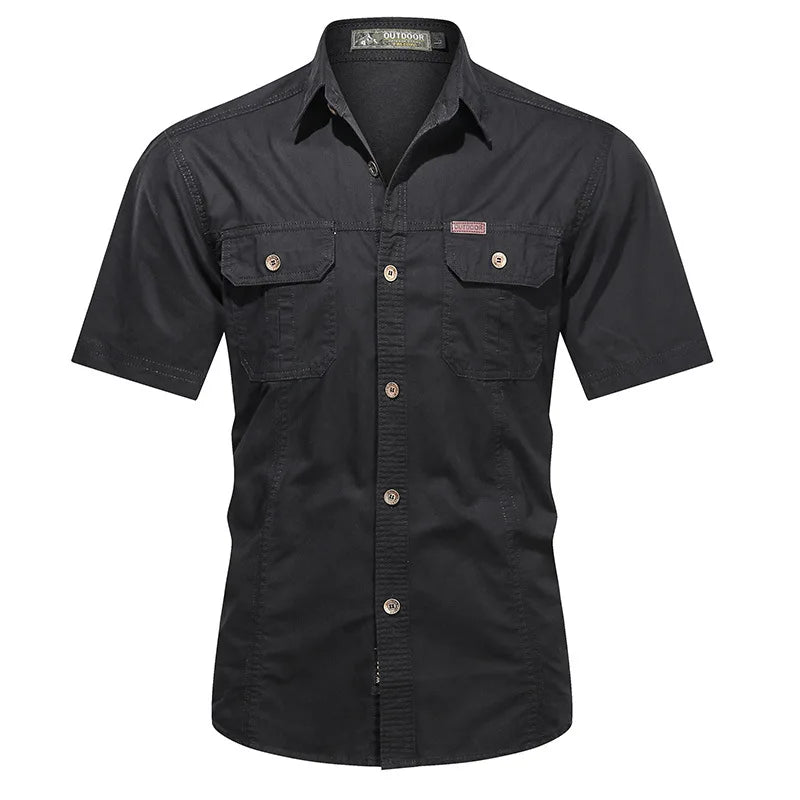Men's Short Sleeve Tactical Hunting Shirt – Quick-Dry Combat Fishing & Hiking Shirt