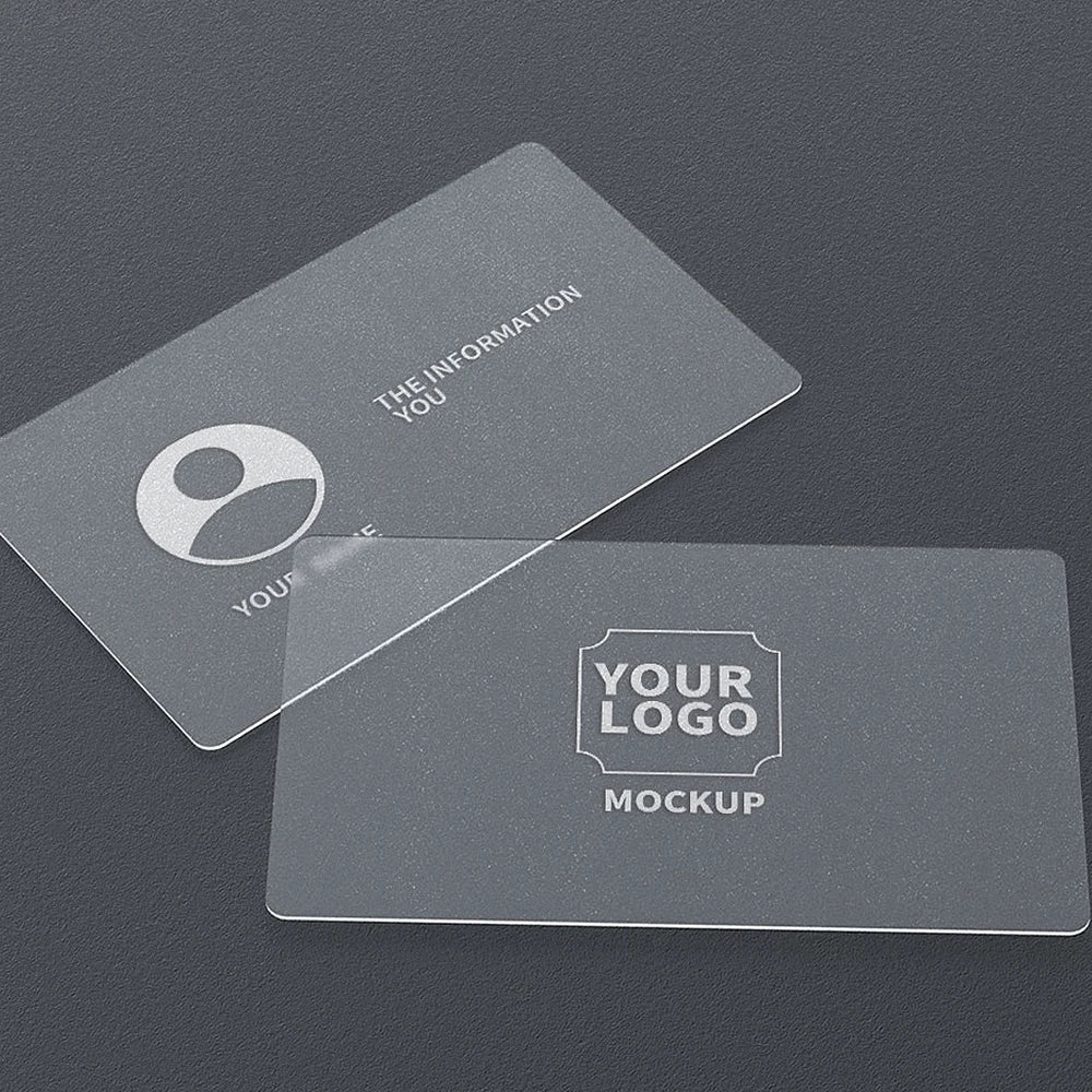 20/50/100/200PCS Transparent PVC Business Card Colorful Printing Personalized LOGO Text Thank You Card Free DESIGN 0.38mm