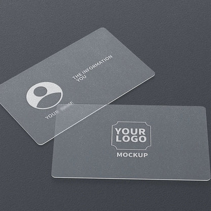 20/50/100/200PCS Transparent PVC Business Card Colorful Printing Personalized LOGO Text Thank You Card Free DESIGN 0.38mm