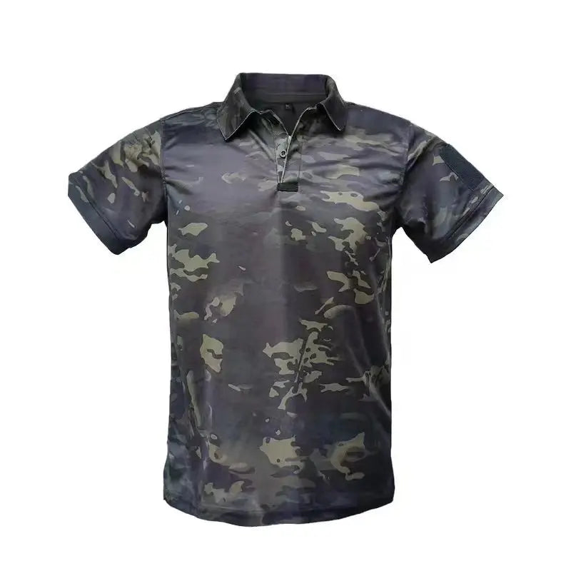 Men's Quick Dry Embroidered Polo Shirts Summer Custom Plus Size Military Clothes Tactical Plain Turn-down Army T-shirts
