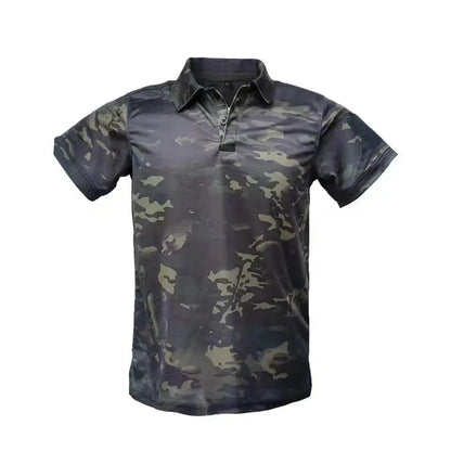 Men's Quick Dry Embroidered Polo Shirts Summer Custom Plus Size Military Clothes Tactical Plain Turn-down Army T-shirts