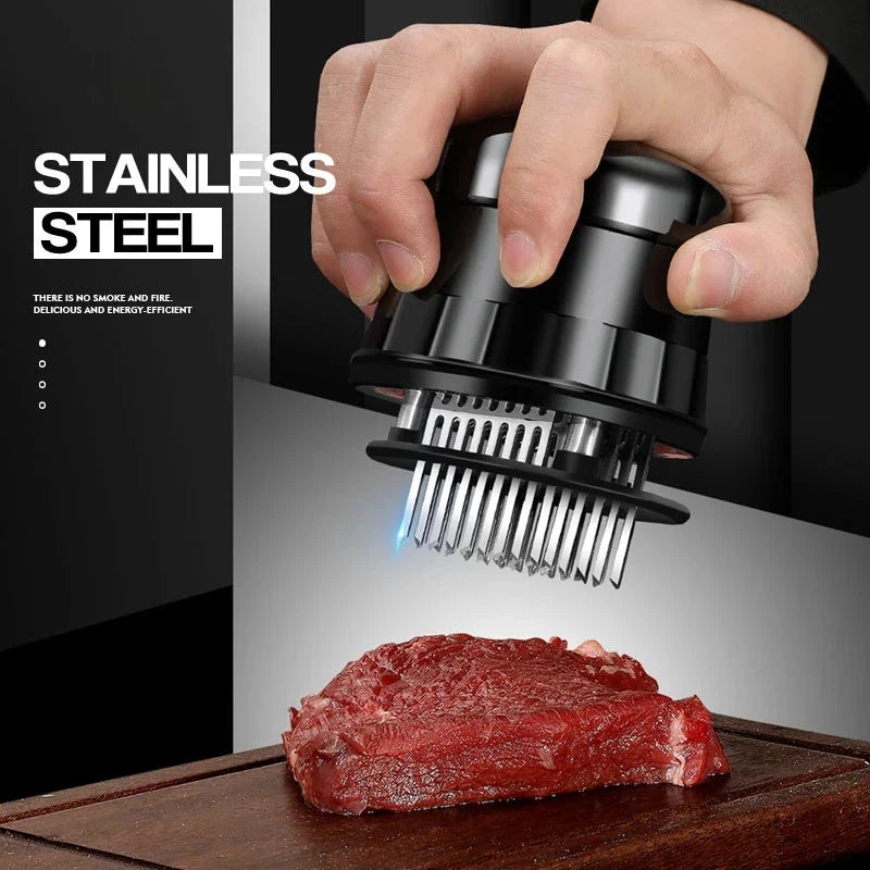 56-Blade Needle Meat Tenderizer – Stainless Steel Kitchen Tool for Steak, Chicken & BBQ