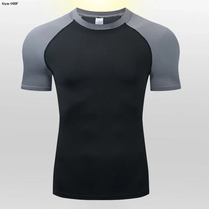 Men's T-Shirt Running Sport T Shirt Men Compression Top Tee Fitness Quick Dry Tight Training Gym Sport Running Shirts Men Jersey