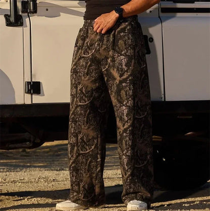 spring autumn Straight Casual Pants Men Camouflage Wide Leg Pants Breathable camouflage trousers loose Large size men sweatpants