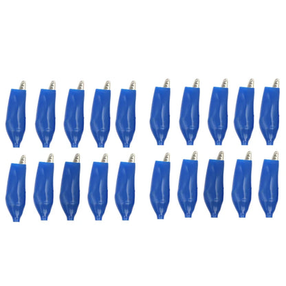 20 Pcs Crocodile type Clip 28MM Black Red Blue Black Yellow Soft Plastic Coated Testing Probe Mini Alligator Test Clips