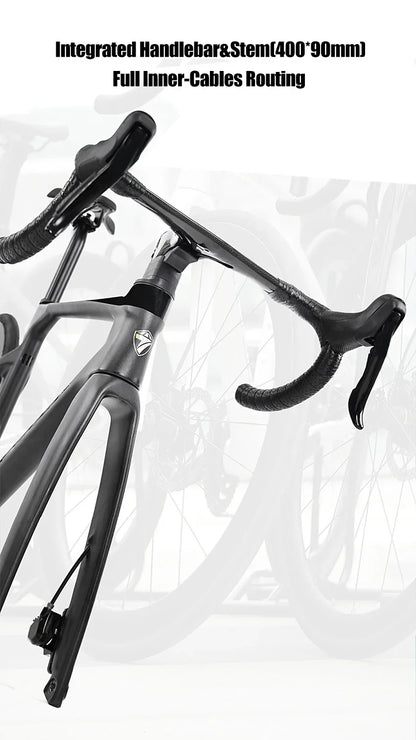 Cheap Mechanical Shifting Carbon Road Disc Bike 700*28C RS-24S Hydraulic Brake Racing Bicycle With Carbon 3K Handlebar For Sale
