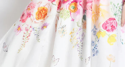 Summer French Floral Chiffon Dress Women Off Shoulder Slim High Quality Sheer Elastic Spring Vacation Print Ruffles Long Dresses
