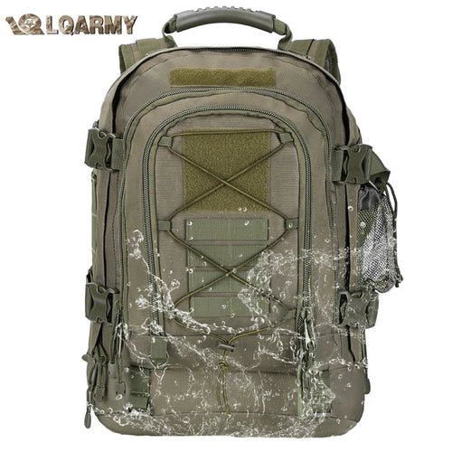 Tactical Backpack – 39–64L Expandable, MOLLE, Water-Resistant Nylon, 6 Colors