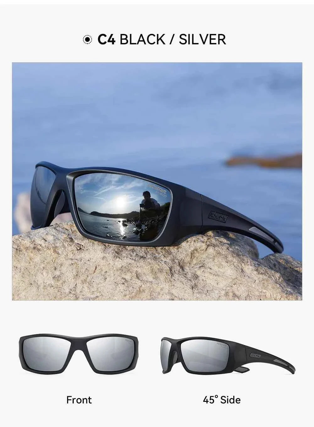 KDEAM High Quality TR90 Material Riding Sunglasses Men's Performance Cycling Sunglasses Polarized Shades Only Sunglass